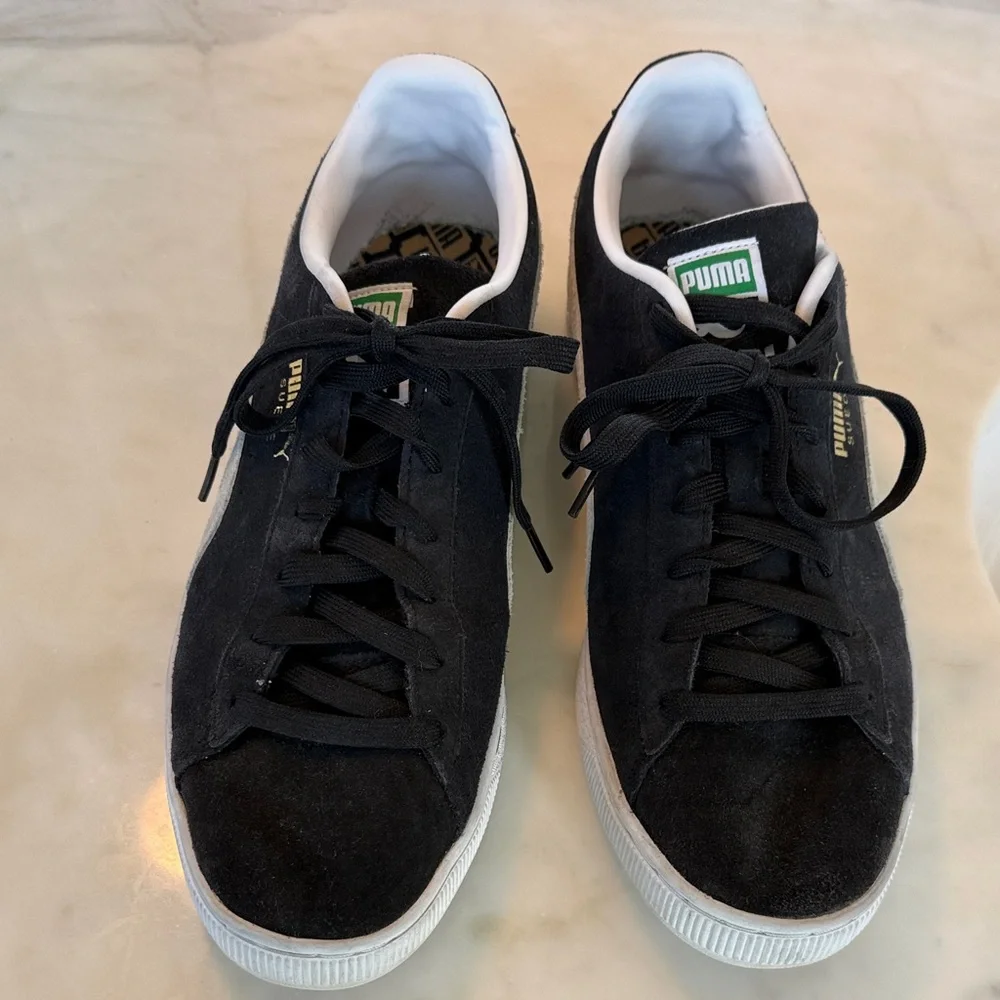 Puma Suede Classic Black and White Shoes - Picture 2 of 8